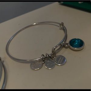 Alex and Ani Silver/Blue Crystal Bracelet